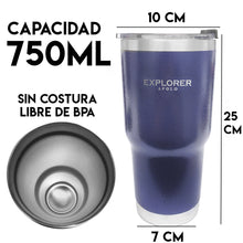 Cargar imagen en el visor de la galería, Vaso Termico Explorer Tazon 750Ml/Acero Inoxidable/MUG/Color