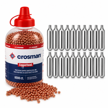 Cargar imagen en el visor de la galería, Kit 20 Cápsulas CO₂ de 12 g + Balines Crosman Copperhead