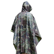 Cargar imagen en el visor de la galería, Poncho Impermeable Caza Adulto Camuflaje Woodland Militar
