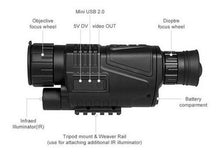 Cargar imagen en el visor de la galería, Monocular Visor Vision Nocturno Caza Digital Black Geoutdoor
