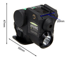 Cargar imagen en el visor de la galería, Mira Láser Verde Táctico +luz Led Linterna Rifle Pistola 20m