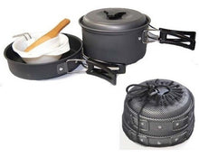 Cargar imagen en el visor de la galería, Kit Cocinilla Camping A Gas Manguera + Set Ollas Campsor 2p