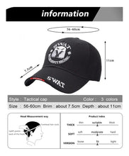 Cargar imagen en el visor de la galería, Gorro Hombre Jockey Bordado New Swatt Airsoft Negro