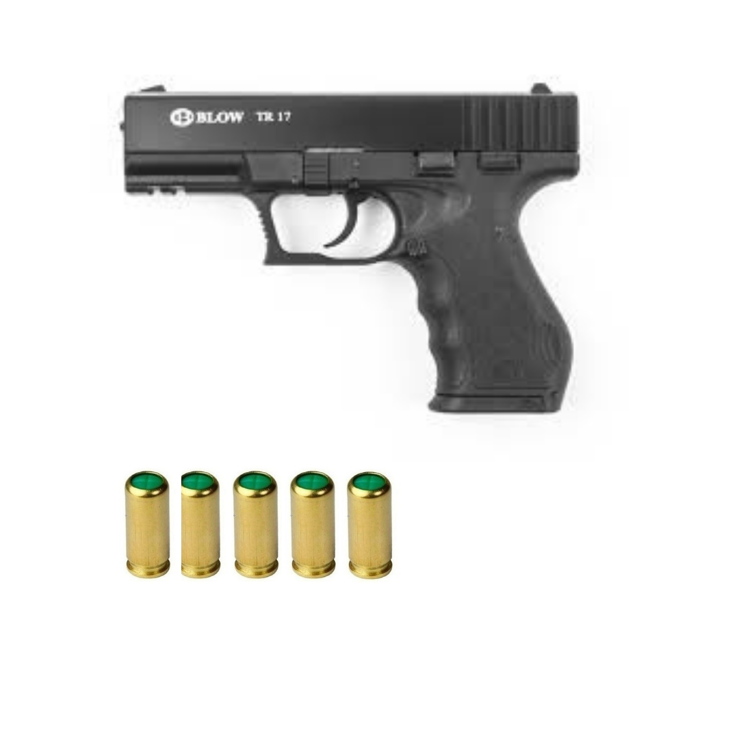 Pistola Fogueo Blow Tr17 Glock Blowback + 5 Fogueos 9mm – Geoutdoor