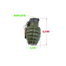 Cargar imagen en el visor de la galería, Encendedor Metal 8cm Soplete Recargable Llavero Granada