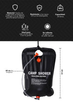 Cargar imagen en el visor de la galería, Ducha Solar Portatil Camping 20 Lts Compacto