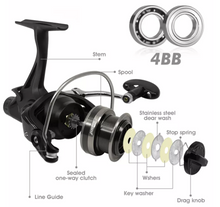 Cargar imagen en el visor de la galería, Carrete Pesca Fmaf4000 Frwanf 4rod Spinig+multi 4hebras 300m