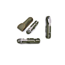 Cargar imagen en el visor de la galería, Cubierto Militar 8 En 1 Servicio Camping c/ Funda