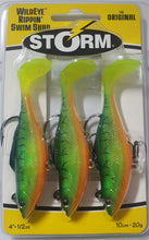 Cargar imagen en el visor de la galería, kit 3 Señuelos Pesca Vinilo Storm Rippin Swim Shad Silicona