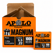Cargar imagen en el visor de la galería, POSTONES APOLO MAGNUM CALIBRE 5,5 MM – PACK DE 1.000 UNIDADES
