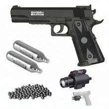 Cargar imagen en el visor de la galería, Pistola Swiss Arms Match P1911 +lintena Laser + 2 Co2 Y 500b
