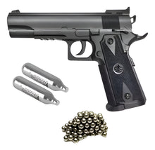 Cargar imagen en el visor de la galería, Pistola Swiss Arms Match P1911 10co2 + 500 Balin Metal
