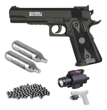 Cargar imagen en el visor de la galería, Pistola Swiss Arms Match P1911 +lintena Laser + 2 Co2 Y 500b
