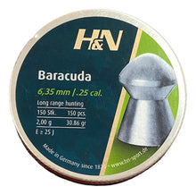 Cargar imagen en el visor de la galería, Postones H&amp;N Baracuda Calibre 6,35 mm (.25) – Lata de 150 Unidades
