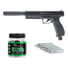 Cargar imagen en el visor de la galería, Pistola Traumatica Sentinel + 50 Balines Acero Vesta+5 Co2
