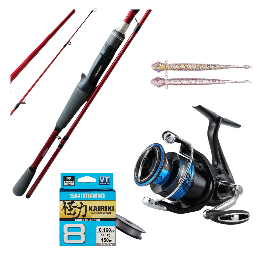 Set Pesca Rio Caña Caius Cast 21+carrete Nexave+linea+vinilo