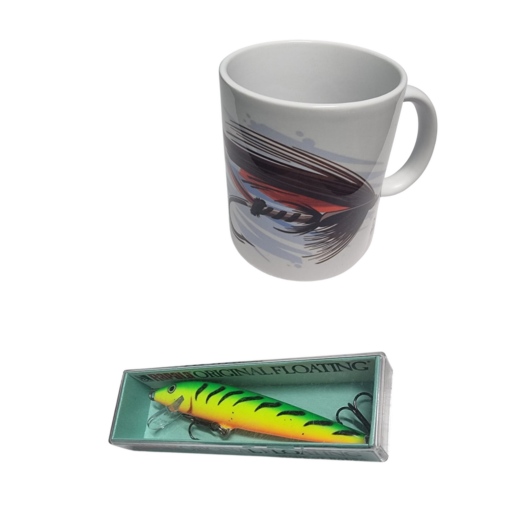 Taza Café O Té Diseños De Pesca Mosca 325ml + Señuelo Rapala