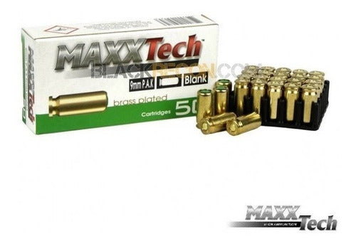 Maxx Tech 9mm Pak Cartuchos Fogueo Munición Fogueo Geoutdoor