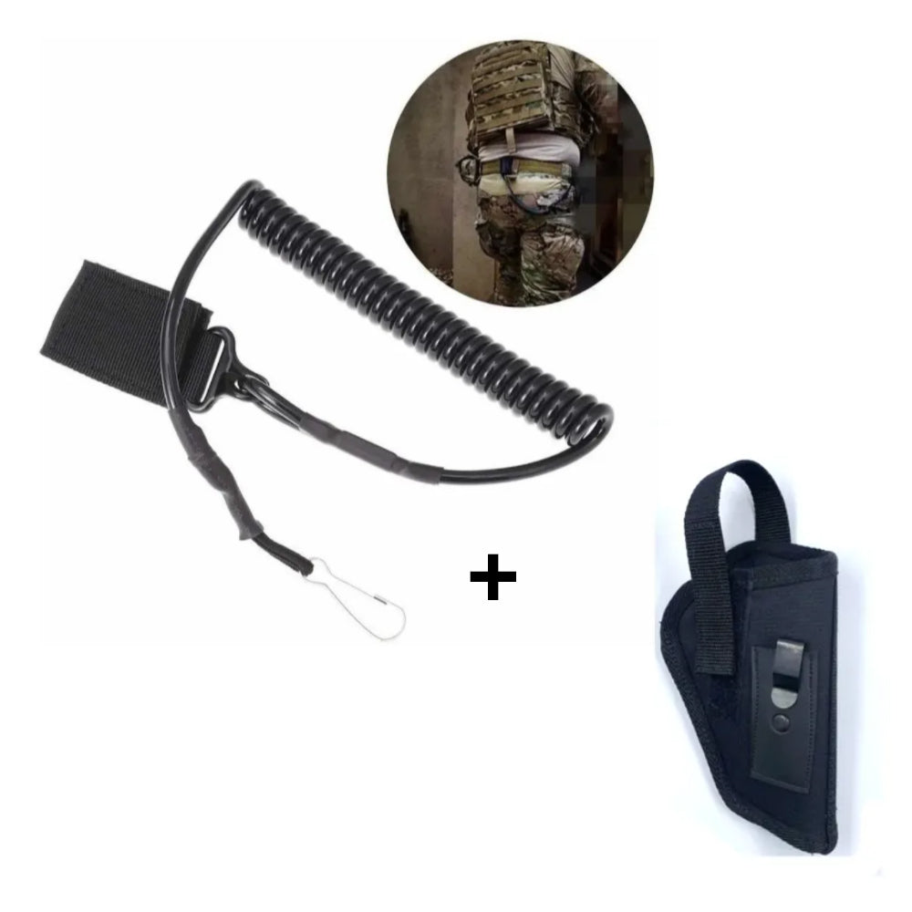 Funda Pistola Cintura Int/ext + Correa Sling Negro Tactico