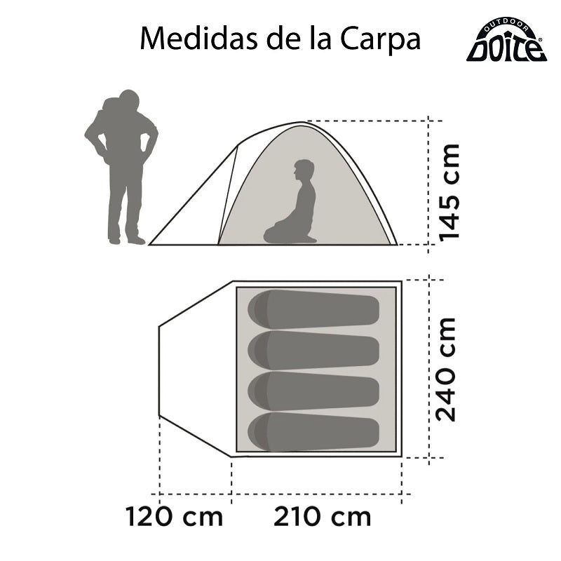 Carpa Igloo DOITE High Camper SL 4per CAMPING OUTDOOR