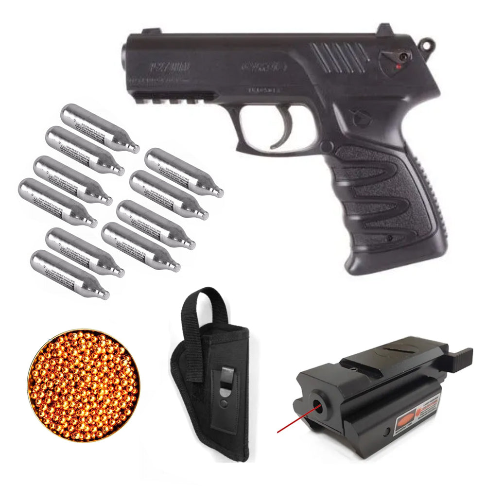 Kit Pistola Gamo P27 + Laser Rojo + Funda + 10 co2 + 500 BB