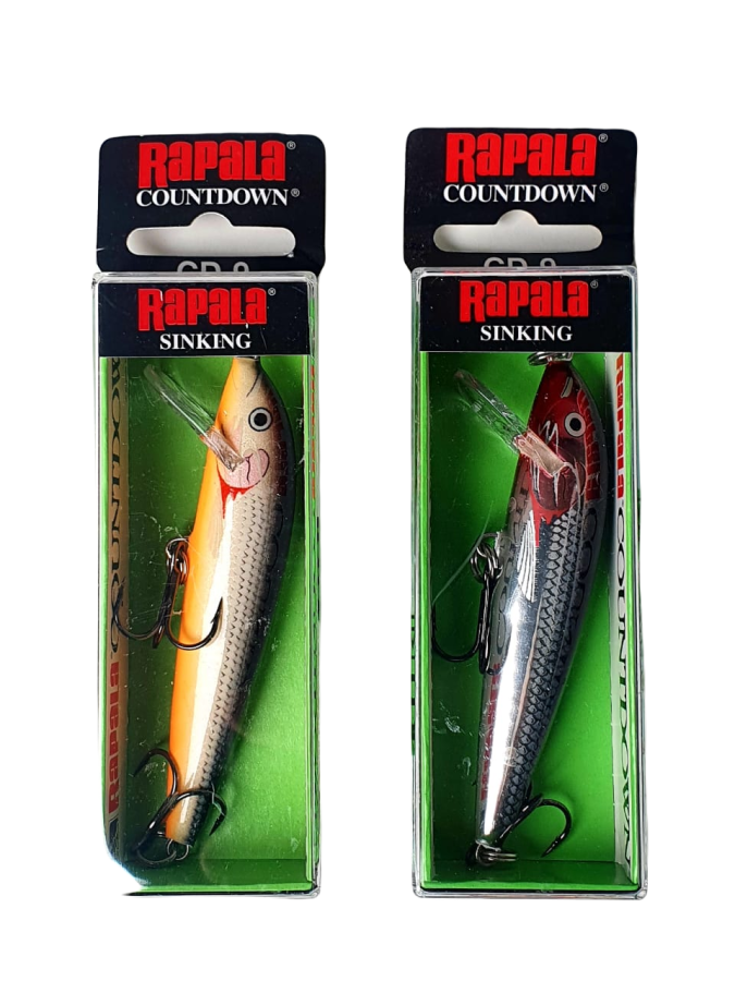 KIT 2 Señuelos de Pesca Rapala Countdown 9cm Sinking