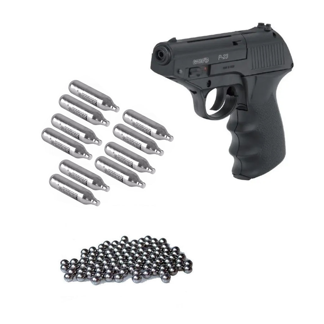 Pistola Gamo P23 + Funda + 500 bb Metal + 10 co2