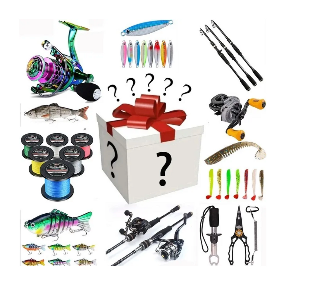 Caja Misteriosa Premium Pesca Señuelos Spinner Carrete Nylon