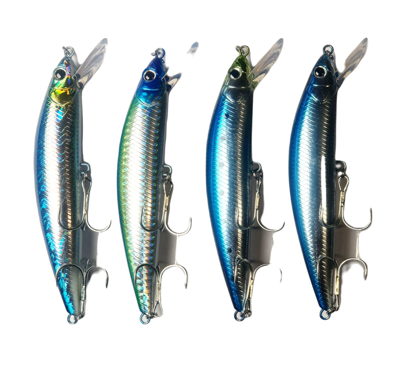 4 X señuelos Pesca Mar 12cm/40gr Spinnig Corvina  Lenguado