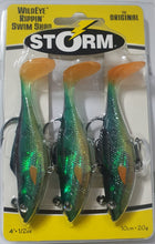 Cargar imagen en el visor de la galería, kit 3 Señuelos Pesca Vinilo Storm Rippin Swim Shad Silicona
